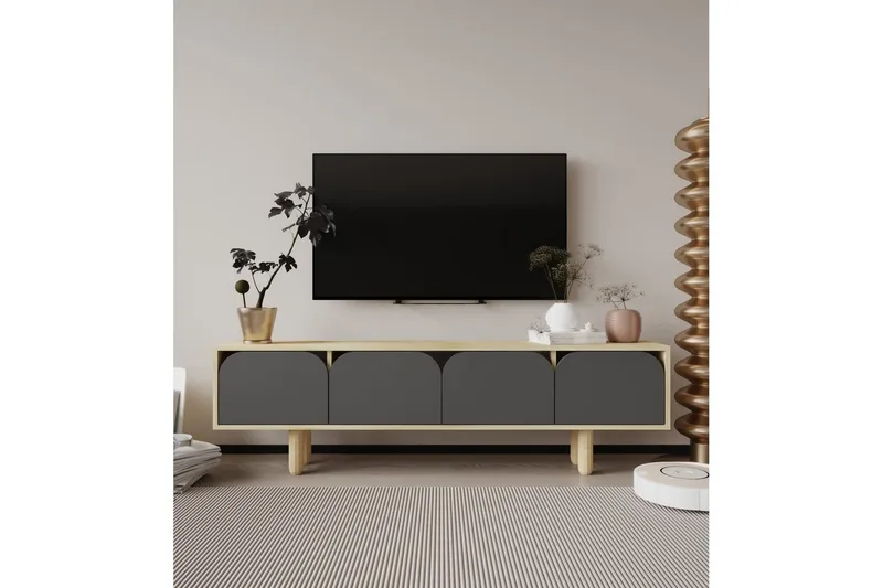 Arvo Tv-bänk 180x30 cm - Brun/Antracit - Möbler - TV- & Mediamöbler - TV bänk & mediabänk