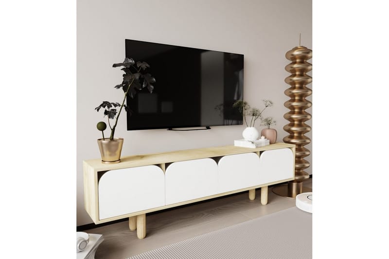 Arvo Tv-stativ 180x30 cm - Brun/Vit - Möbler - TV- & Mediamöbler - Mediastativ & väggfäste - Tv-stativ & Tv-väggfäste