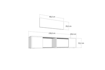 Avryn Tv-bänk 150 cm - Antracit - Möbler - TV- & Mediamöbler - TV bänk & mediabänk