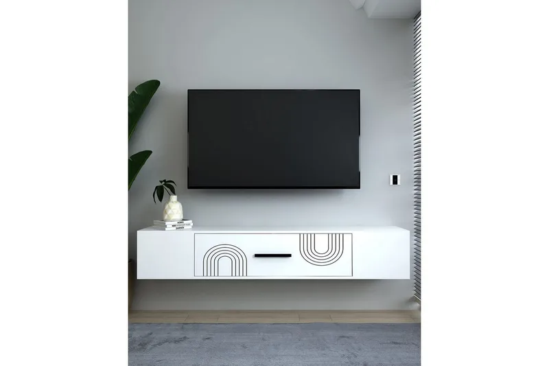 Avryn Tv-bänk 150 cm - Vit - Möbler - TV- & Mediamöbler - TV bänk & mediabänk