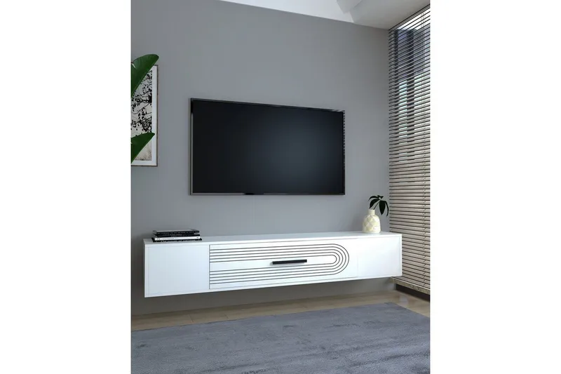 Avryn Tv-bänk 150 cm - Vit - Möbler - TV- & Mediamöbler - TV bänk & mediabänk
