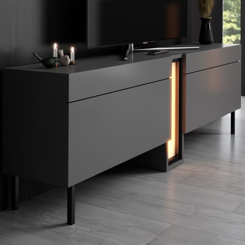 Berriaren TV-bänk 180 cm - Antracit - Möbler - TV- & Mediamöbler - Mediastativ & väggfäste - Tv-stativ & Tv-väggfäste