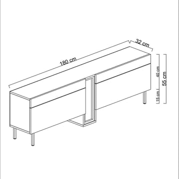 Berriaren TV-bänk 180 cm - Vit - Möbler - TV- & Mediamöbler - Mediastativ & väggfäste - Tv-stativ & Tv-väggfäste