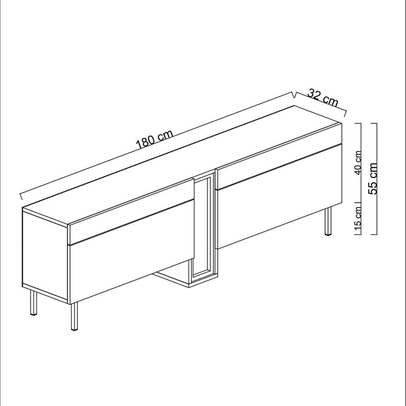 Berriaren TV-bänk 180 cm - Vit - Möbler - TV- & Mediamöbler - Mediastativ & väggfäste - Tv-stativ & Tv-väggfäste