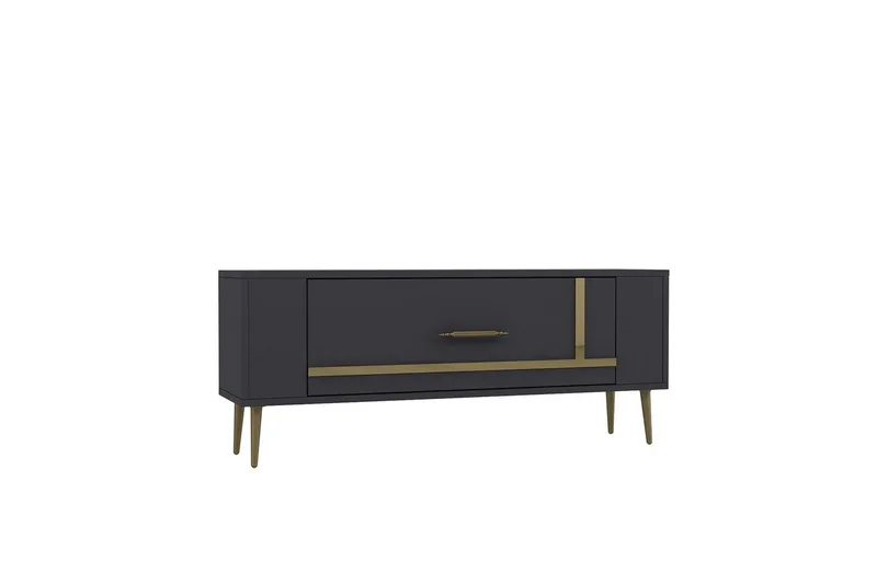 Beyra Tv-bänk 120 cm - Antracit/Guld - Möbler - TV- & Mediamöbler - TV bänk & mediabänk