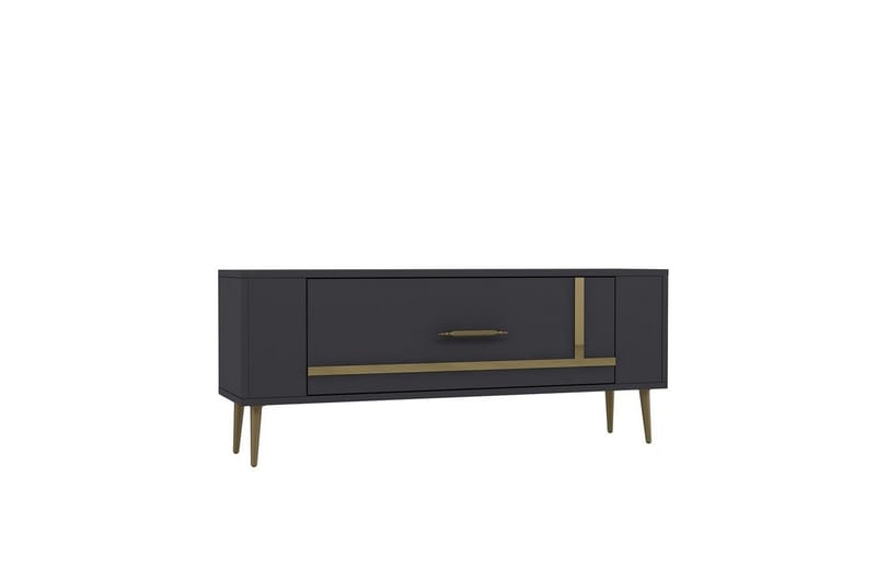 Beyra Tv-bänk 120 cm - Antracit/Guld - Möbler - TV- & Mediamöbler - TV bänk & mediabänk