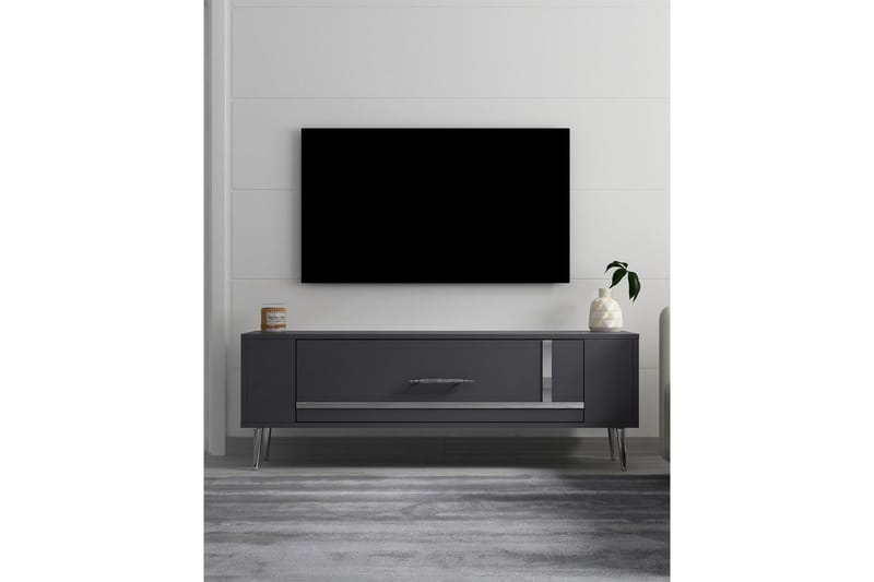 Beyra Tv-bänk 120 cm - Antracit/Silver - Möbler - TV- & Mediamöbler - TV bänk & mediabänk