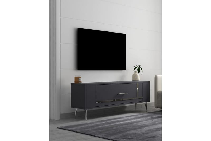 Beyra Tv-bänk 120 cm - Antracit/Silver - Möbler - TV- & Mediamöbler - TV bänk & mediabänk