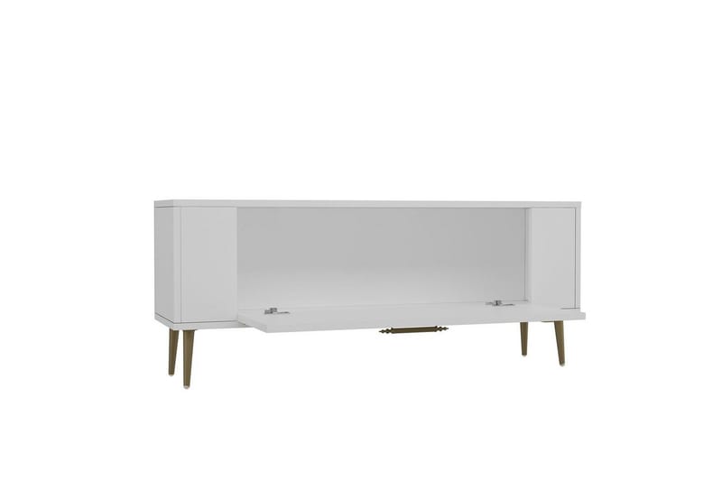 Beyra Tv-bänk 120 cm - Vit/Guld - Möbler - TV- & Mediamöbler - TV bänk & mediabänk