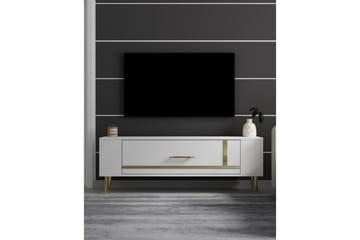 Beyra Tv-bänk 120 cm - Vit/Guld - Möbler - TV- & Mediamöbler - TV bänk & mediabänk