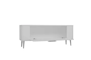 Beyra Tv-bänk 120 cm - Vit/Silver - Möbler - TV- & Mediamöbler - TV bänk & mediabänk