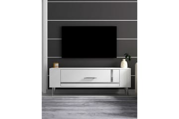 Beyra Tv-bänk 120 cm - Vit/Silver - Möbler - TV- & Mediamöbler - TV bänk & mediabänk