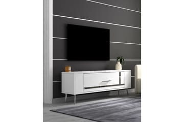 Beyra Tv-bänk 120 cm - Vit/Silver - Möbler - TV- & Mediamöbler - TV bänk & mediabänk