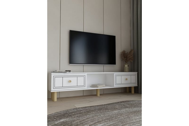 Bohem Tv-stativ 150x30 cm - Vit - Möbler - TV- & Mediamöbler - Mediastativ & väggfäste - Tv-stativ & Tv-väggfäste
