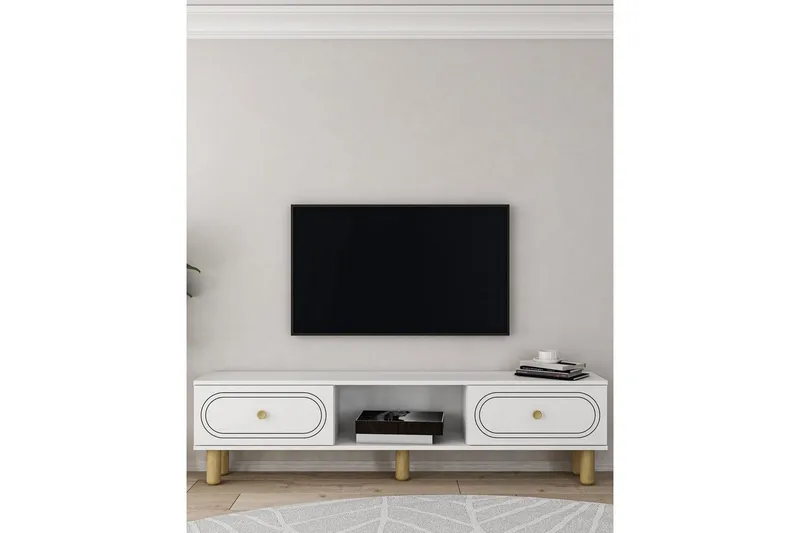 Bohem Tv-stativ 150x83 cm - Vit - Möbler - TV- & Mediamöbler - Mediastativ & väggfäste - Tv-stativ & Tv-väggfäste
