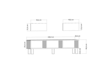 Bohem Tv-stativ 150x83 cm - Vit - Möbler - TV- & Mediamöbler - Mediastativ & väggfäste - Tv-stativ & Tv-väggfäste