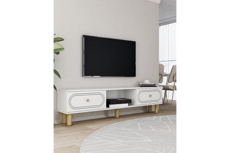 Bohem Tv-stativ 150x83 cm - Vit - Möbler - TV- & Mediamöbler - Mediastativ & väggfäste - Tv-stativ & Tv-väggfäste