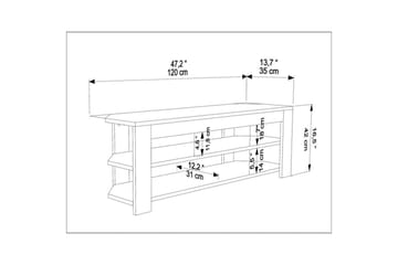 Bralyn Tv-bänk 120 cm - Vit/Ek - Möbler - TV- & Mediamöbler - TV bänk & mediabänk