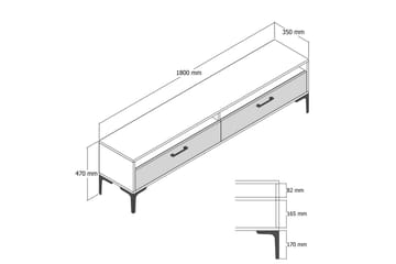 Brutorp Tv-bänk 180 cm - Valnöt/Cream - Möbler - TV- & Mediamöbler - TV bänk & mediabänk