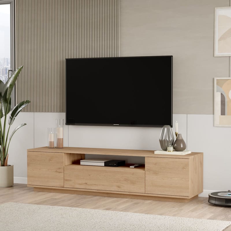 Brynnor Tv Bänk 180 cm med Förvaring i Valnöt - Brun - Möbler - TV- & Mediamöbler - TV bänk & mediabänk
