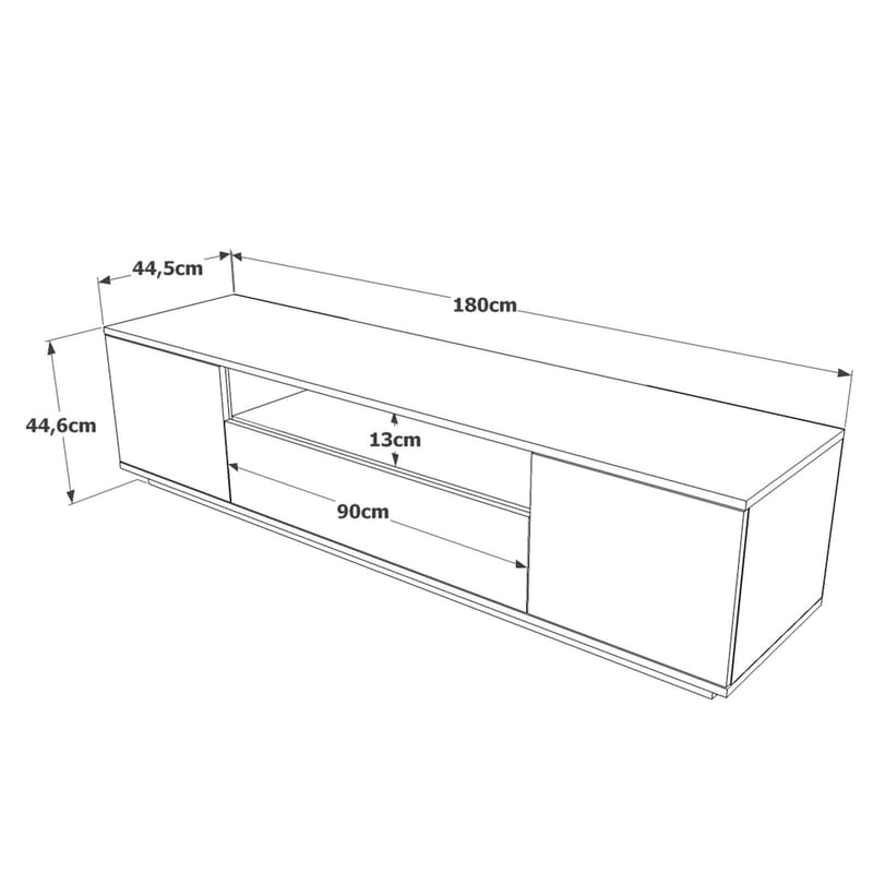 Brynnor Tv Bänk 180 cm med Förvaring i Valnöt - Brun - Möbler - TV- & Mediamöbler - TV bänk & mediabänk