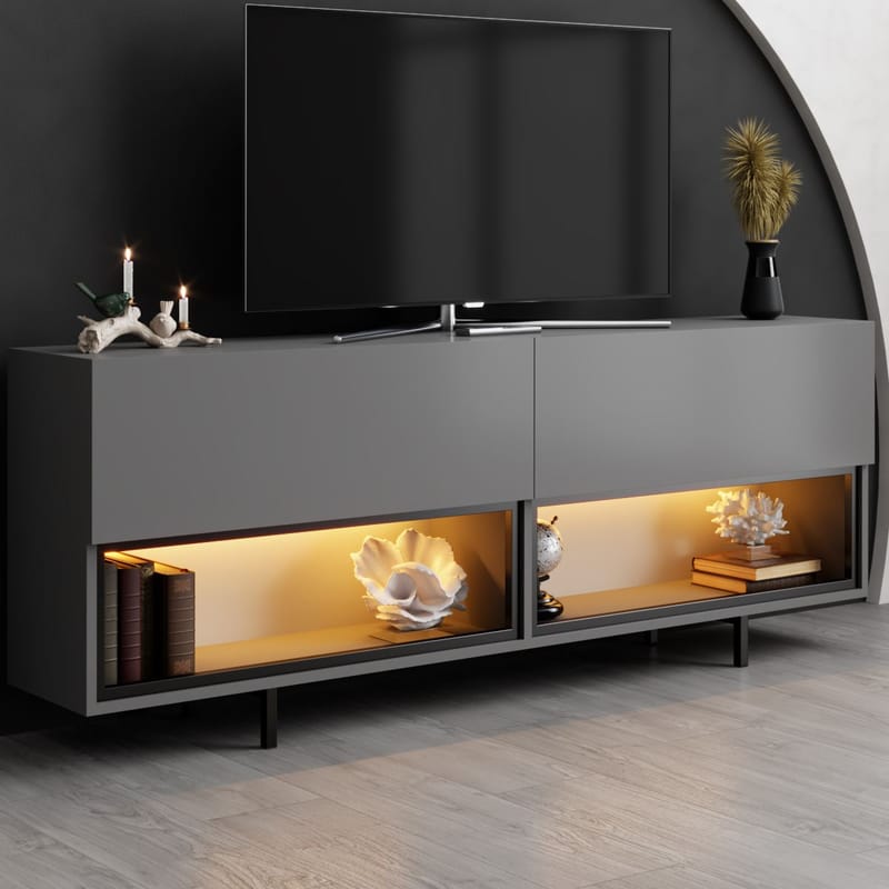 Cielieucel TV-bänk 180 cm - Antracit - Möbler - TV- & Mediamöbler - Mediastativ & väggfäste - Tv-stativ & Tv-väggfäste
