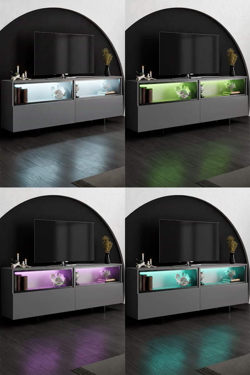 Cielieucel TV-bänk 180 cm - Antracit - Möbler - TV- & Mediamöbler - Mediastativ & väggfäste - Tv-stativ & Tv-väggfäste