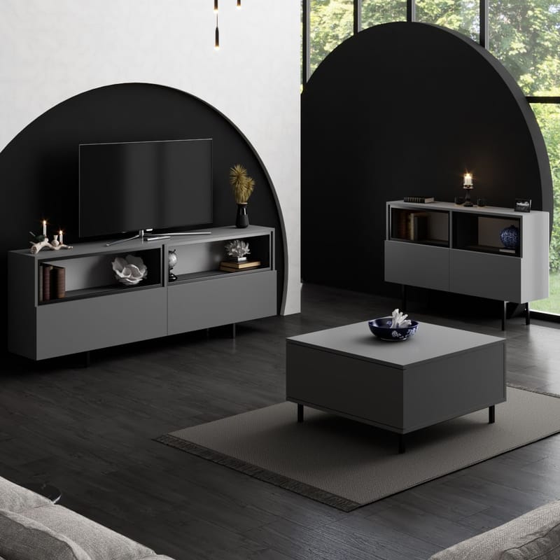 Cielieucel TV-bänk 180 cm - Antracit - Möbler - TV- & Mediamöbler - Mediastativ & väggfäste - Tv-stativ & Tv-väggfäste