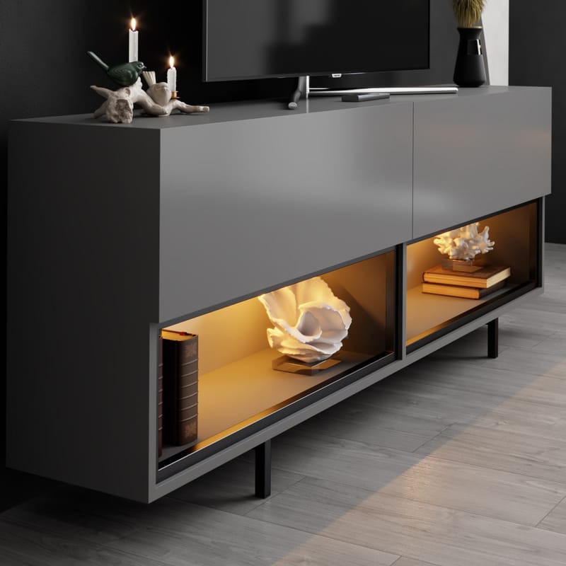 Cielieucel TV-bänk 180 cm - Antracit - Möbler - TV- & Mediamöbler - Mediastativ & väggfäste - Tv-stativ & Tv-väggfäste