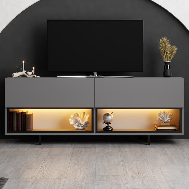 Cielieucel TV-bänk 180 cm - Antracit - Möbler - TV- & Mediamöbler - Mediastativ & väggfäste - Tv-stativ & Tv-väggfäste