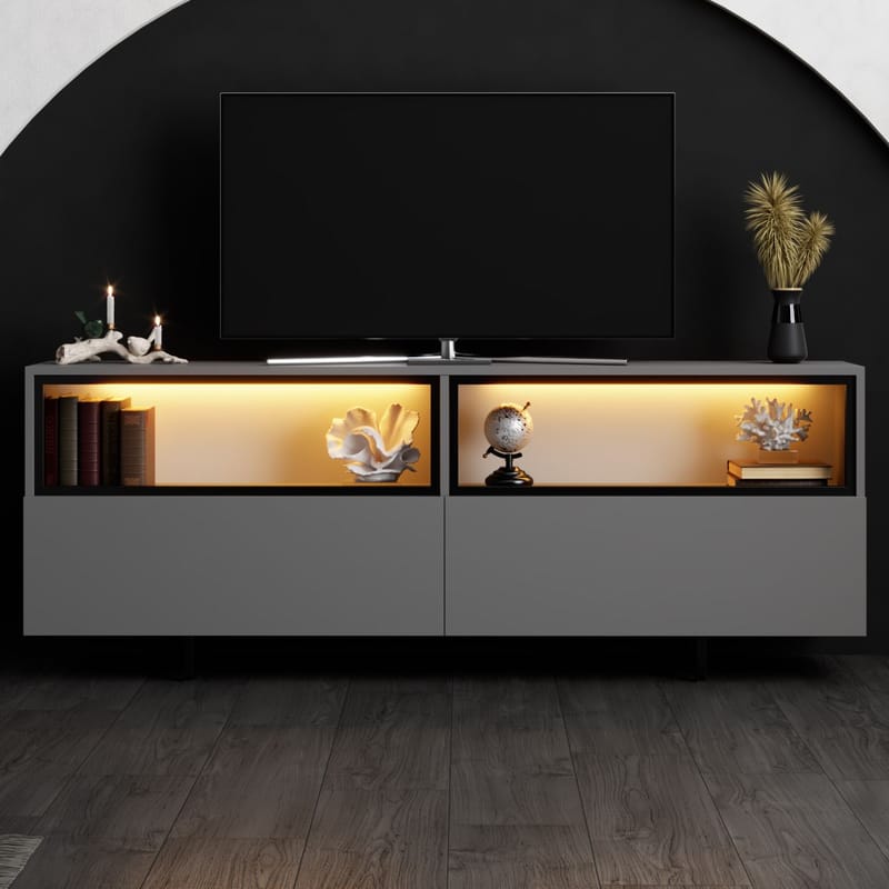 Cielieucel TV-bänk 180 cm - Antracit - Möbler - TV- & Mediamöbler - Mediastativ & väggfäste - Tv-stativ & Tv-väggfäste