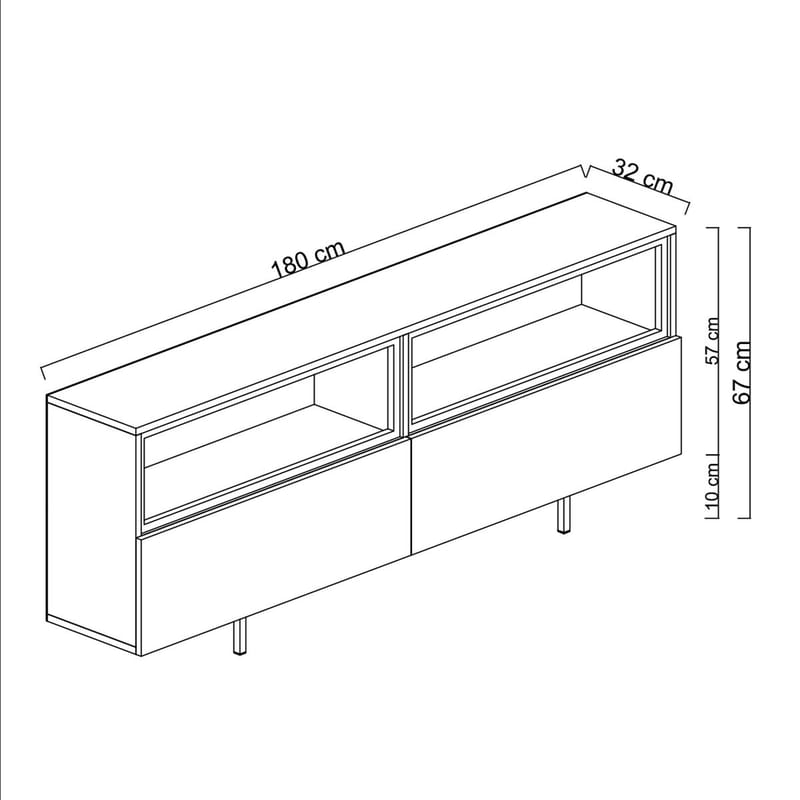 Cielieucel TV-bänk 180 cm - Travertin - Möbler - TV- & Mediamöbler - Mediastativ & väggfäste - Tv-stativ & Tv-väggfäste