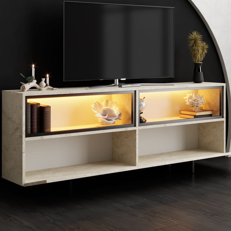 Cielieucel TV-bänk 180 cm - Travertin - Möbler - TV- & Mediamöbler - Mediastativ & väggfäste - Tv-stativ & Tv-väggfäste