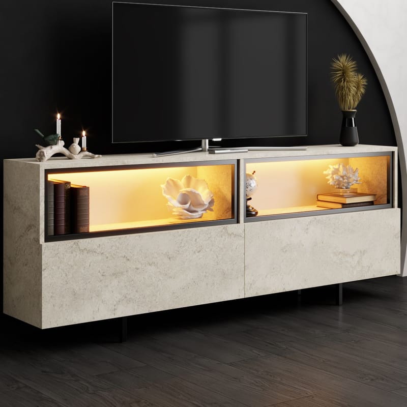 Cielieucel TV-bänk 180 cm - Travertin - Möbler - TV- & Mediamöbler - Mediastativ & väggfäste - Tv-stativ & Tv-väggfäste