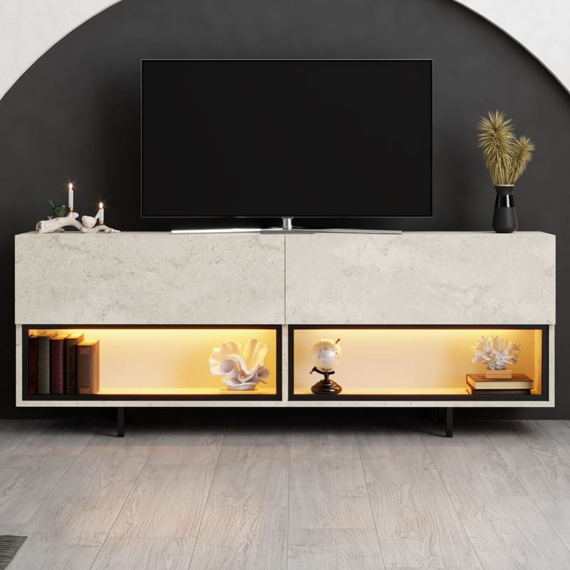 Cielieucel TV-bänk 180 cm - Travertin - Möbler - TV- & Mediamöbler - Mediastativ & väggfäste - Tv-stativ & Tv-väggfäste
