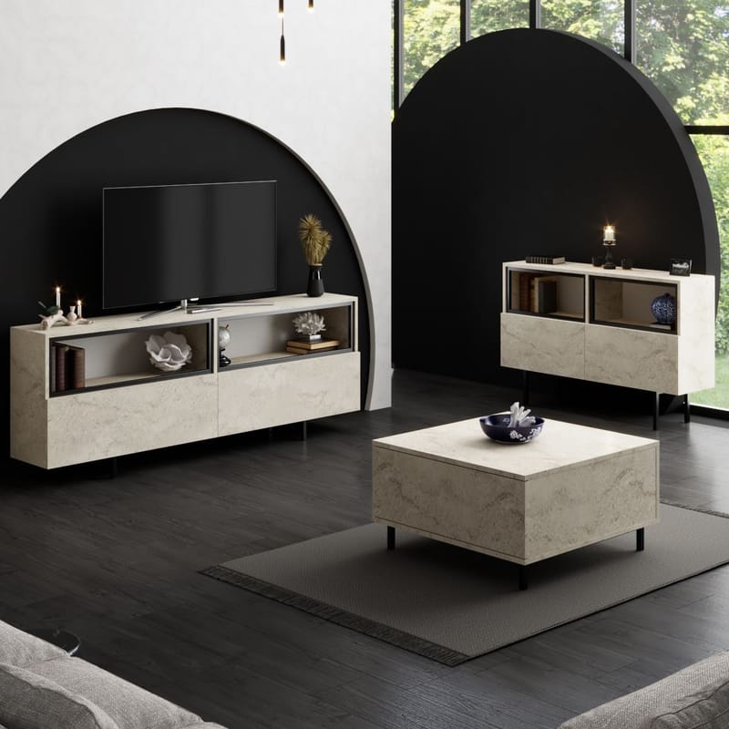 Cielieucel TV-bänk 180 cm - Travertin - Möbler - TV- & Mediamöbler - Mediastativ & väggfäste - Tv-stativ & Tv-väggfäste