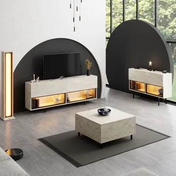 Cielieucel TV-bänk 180 cm - Travertin - Möbler - TV- & Mediamöbler - Mediastativ & väggfäste - Tv-stativ & Tv-väggfäste