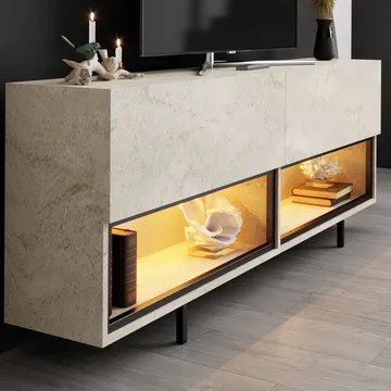Cielieucel TV-bänk 180 cm - Travertin - Möbler - TV- & Mediamöbler - Mediastativ & väggfäste - Tv-stativ & Tv-väggfäste