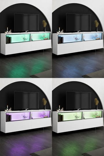 Cielieucel TV-bänk 180 cm - Vit - Möbler - TV- & Mediamöbler - Mediastativ & väggfäste - Tv-stativ & Tv-väggfäste