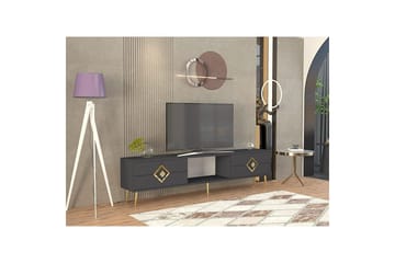 Cleryn Tv-bänk 150 cm - Antracit/Guld - Möbler - TV- & Mediamöbler - TV bänk & mediabänk