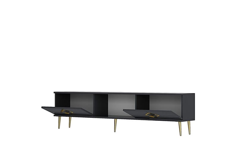 Cleryn Tv-bänk 150 cm - Antracit/Guld - Möbler - TV- & Mediamöbler - TV bänk & mediabänk