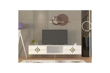 Cleryn Tv-bänk 150 cm - Vit/Guld - Möbler - TV- & Mediamöbler - TV bänk & mediabänk
