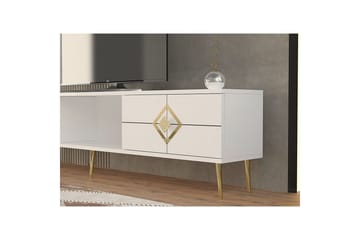 Cleryn Tv-bänk 150 cm - Vit/Guld - Möbler - TV- & Mediamöbler - TV bänk & mediabänk