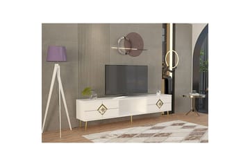 Cleryn Tv-bänk 150 cm - Vit/Guld - Möbler - TV- & Mediamöbler - TV bänk & mediabänk
