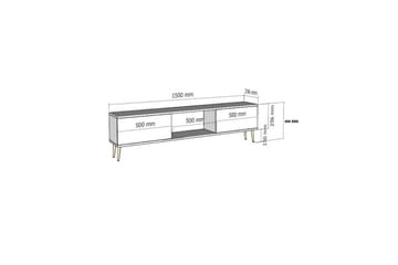 Cleryn Tv-bänk 150 cm - Vit/Silver - Möbler - TV- & Mediamöbler - TV bänk & mediabänk
