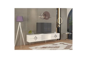 Cleryn Tv-bänk 150 cm - Vit/Silver - Möbler - TV- & Mediamöbler - TV bänk & mediabänk