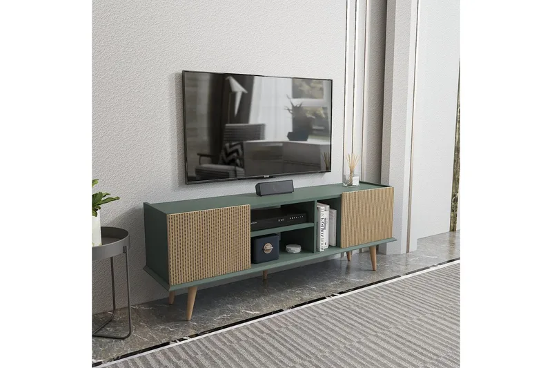 Corvo Tv-bänk 154,4 cm - Light Brun/Grön - Möbler - TV- & Mediamöbler - TV bänk & mediabänk