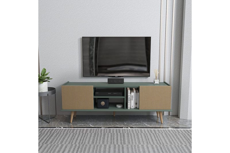 Corvo Tv-bänk 154,4 cm - Light Brun/Grön - Möbler - TV- & Mediamöbler - TV bänk & mediabänk