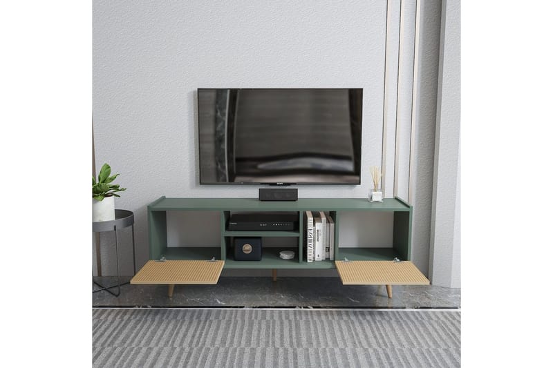 Corvo Tv-bänk 154,4 cm - Light Brun/Grön - Möbler - TV- & Mediamöbler - TV bänk & mediabänk