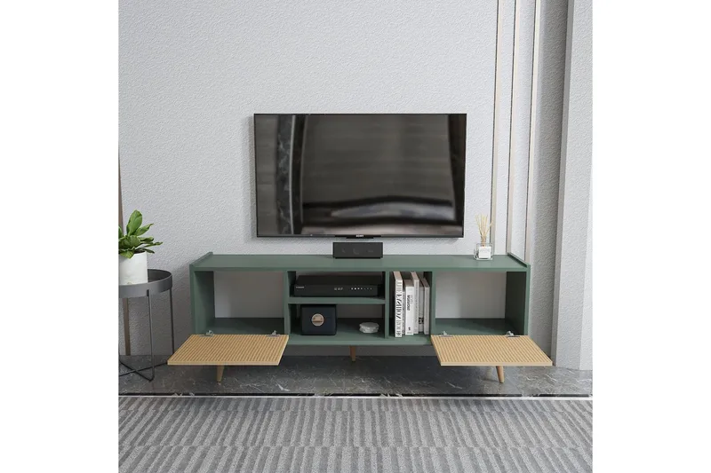 Corvo Tv-bänk 154,4 cm - Light Brun/Grön - Möbler - TV- & Mediamöbler - TV bänk & mediabänk